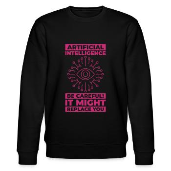 AI Maschinelles Lernen Computer Geek Technologie - Stanley/Stella Unisex Bio-Sweatshirt CHANGER  - Schwarz - Vorne - Nik (191cm) & Marisol (170cm)