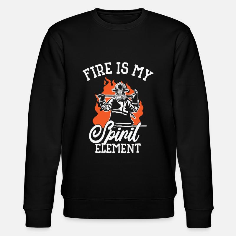 Fire Fireman Firefighter Firewomen - Stanley/Stella CHANGER Unisex Organic Sweatshirt - black