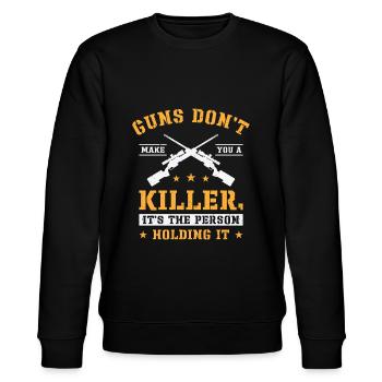 Waffen Pistolenliebhaber Waffenbesitzer Schießen - Stanley/Stella Unisex Bio-Sweatshirt CHANGER  - Schwarz - Vorne - Nik (191cm) & Marisol (170cm)