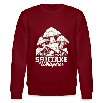 Shiitake Pilz Wald Pilz Shiitake Moral Vegan Umami - Stanley/Stella Unisex Bio-Sweatshirt CHANGER  - Burgunderrot - Vorne - Nik (191cm) & Marisol (170cm)