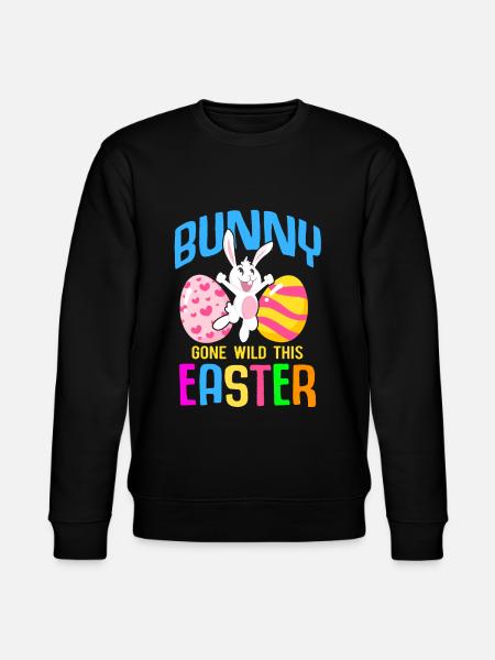 Easter Rabbit Easter Flowers Eggs - Stanley/Stella CHANGER Unisex Organic Sweatshirt - black