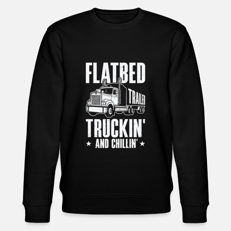 Flatbed Trucker Truck Driver - Stanley/Stella CHANGER Unisex Organic Sweatshirt - black