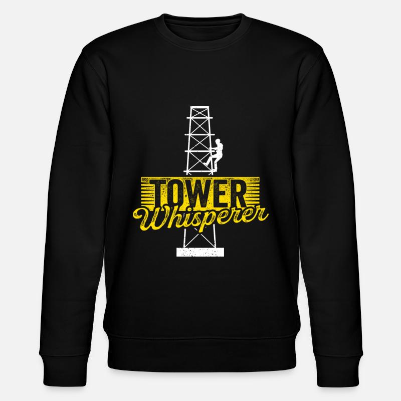 Cell Tower Climber Climbing Technician - Stanley/Stella CHANGER Unisex Organic Sweatshirt - black