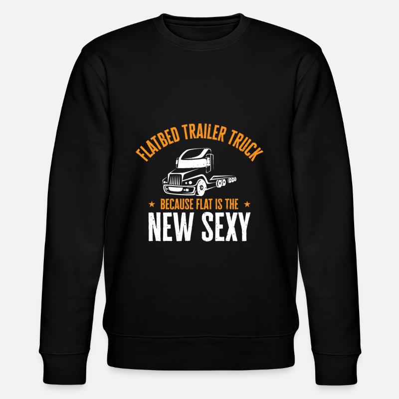Flatbed Trucker Truck Driver - Stanley/Stella CHANGER Unisex Organic Sweatshirt - black