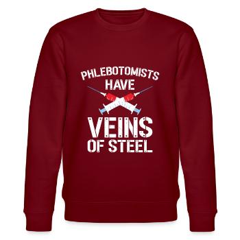 Phlebotomist Phlebotomie Krankenschwester Tech - Stanley/Stella Unisex Bio-Sweatshirt CHANGER  - Burgunderrot - Vorne - Nik (191cm) & Marisol (170cm)