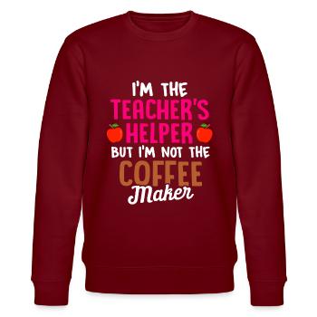 Hilfskraft Lehrerin Hilfserzieherin - Stanley/Stella Unisex Bio-Sweatshirt CHANGER  - Burgunderrot - Vorne - Nik (191cm) & Marisol (170cm)
