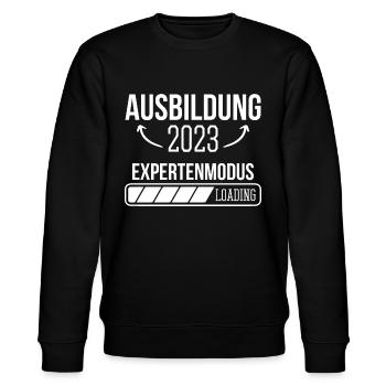 Azubi Geschenk Ausbildung 2023 Lehrling Spruch - Stanley/Stella Unisex Bio-Sweatshirt CHANGER  - Schwarz - Vorne - Nik (191cm) & Marisol (170cm)