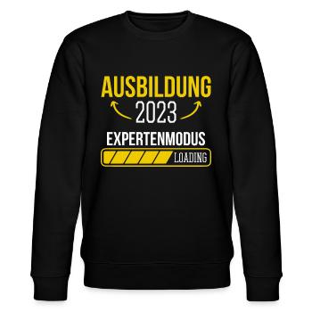 Azubi Geschenk Ausbildung 2023 Lehrling Spruch - Stanley/Stella Unisex Bio-Sweatshirt CHANGER  - Schwarz - Vorne - Nik (191cm) & Marisol (170cm)