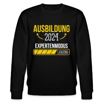 Azubi Geschenk Ausbildung 2024 Lehrling Spruch - Stanley/Stella Unisex Bio-Sweatshirt CHANGER  - Schwarz - Vorne - Nik (191cm) & Marisol (170cm)