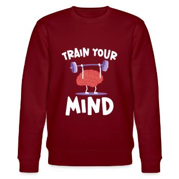 Sensibilisation à la maladie d’Alzheimer Santé mentale du cerveau - Sweat bio CHANGER Stanley/Stella Unisexe - bordeaux - Devant - Nik (191cm) & Marisol (170cm)