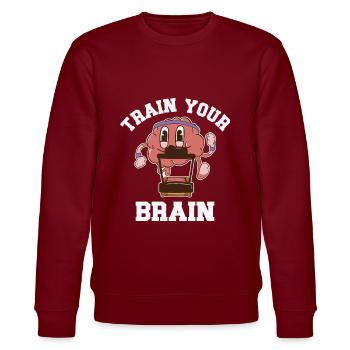 Sensibilisation à la maladie d’Alzheimer Santé mentale du cerveau - Sweat bio CHANGER Stanley/Stella Unisexe - bordeaux - Devant - Nik (191cm) & Marisol (170cm)