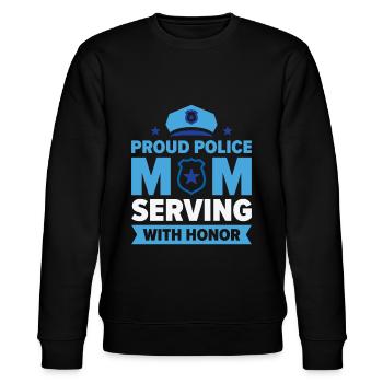 Polizei Muttertag Cop Officer Strafverfolgung - Stanley/Stella Unisex Bio-Sweatshirt CHANGER  - Schwarz - Vorne - Nik (191cm) & Marisol (170cm)