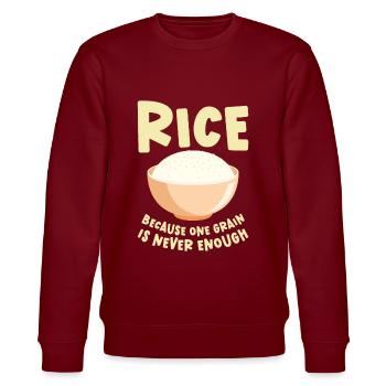 Asian Food Rice Philippines Filipino - Stanley/Stella CHANGER Unisex Organic Sweatshirt - burgundy - Front - Nik (191cm) & Marisol (170cm)