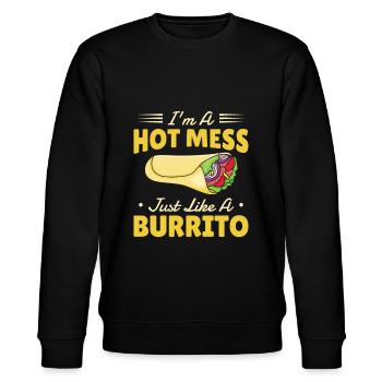 Burrito Mexikanisches Essen Liebhaber - Stanley/Stella Unisex Bio-Sweatshirt CHANGER  - Schwarz - Vorne - Nik (191cm) & Marisol (170cm)