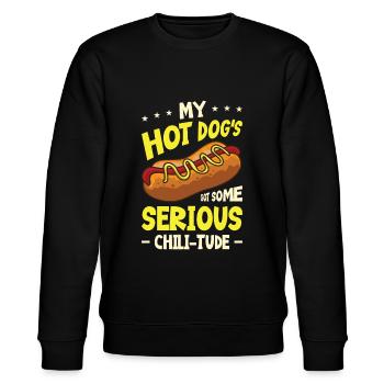 Chili Dog Hot dog Sausage Fastfood - Stanley/Stella CHANGER Unisex Organic Sweatshirt - black - Front - Nik (191cm) & Marisol (170cm)