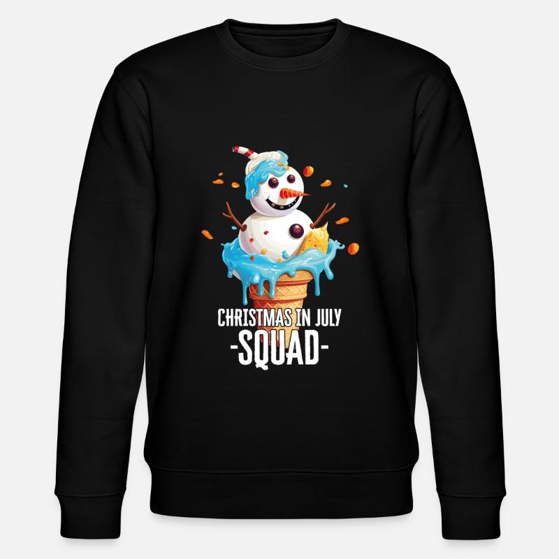 Weihnachten im Juli Schneemann-Eiscreme - Stanley/Stella Unisex Bio-Sweatshirt CHANGER - Schwarz