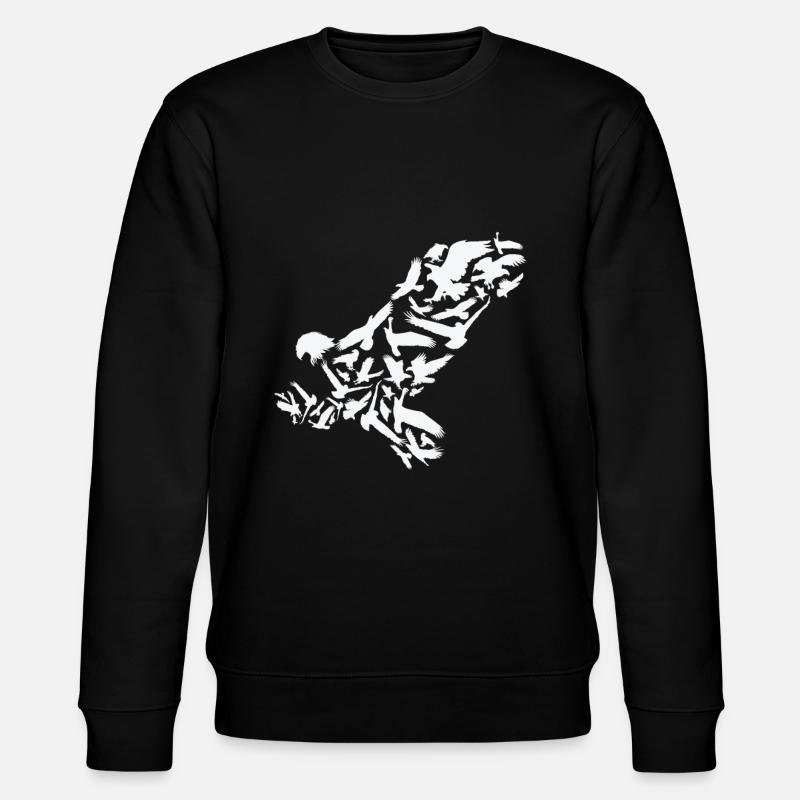 Adler Raubvogel Adler Silhouette - Stanley/Stella Unisex Bio-Sweatshirt CHANGER  - Schwarz