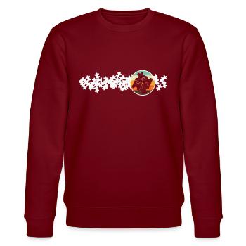 Jigsaw Puzzle Jig Saw Puzzle Lover - Stanley/Stella CHANGER Unisex Organic Sweatshirt - burgundy - Front - Nik (191cm) & Marisol (170cm)