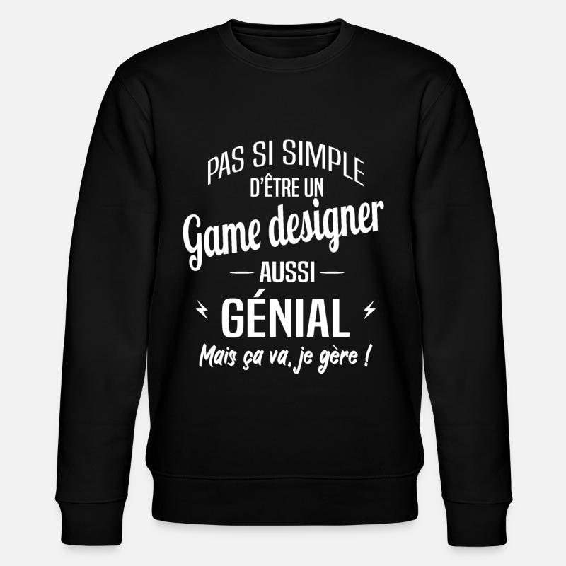 Game designer - Sweat bio CHANGER Stanley/Stella Unisexe - noir