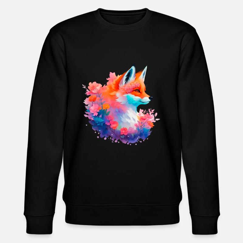 Red Fox Flowers Fox Head - Sweat bio CHANGER Stanley/Stella Unisexe - noir