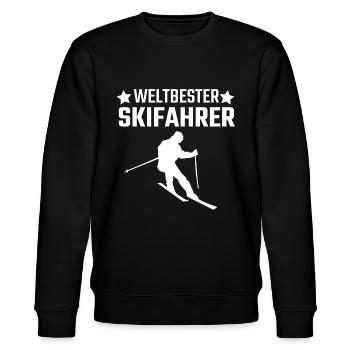 Skifahren Skifahren Skifahren Skifahrer Skifahrer - Stanley/Stella Unisex Bio-Sweatshirt CHANGER  - Schwarz - Vorne - Nik (191cm) & Marisol (170cm)