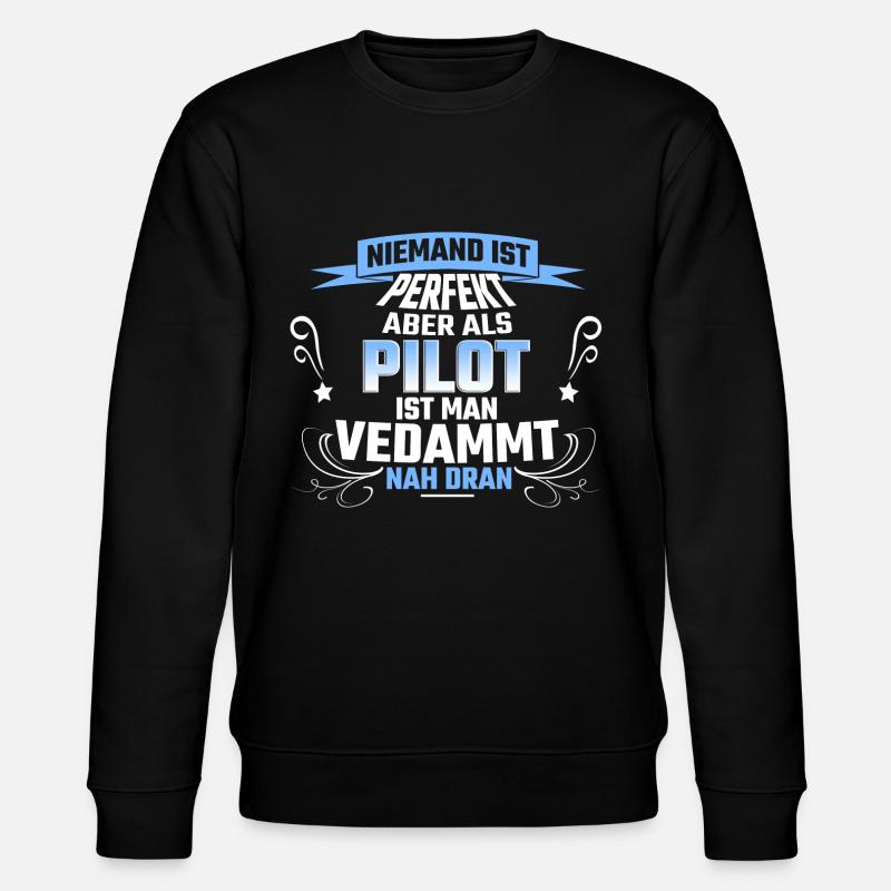 Pilot Piloten Spruch - Stanley/Stella Unisex Bio-Sweatshirt CHANGER  - Schwarz