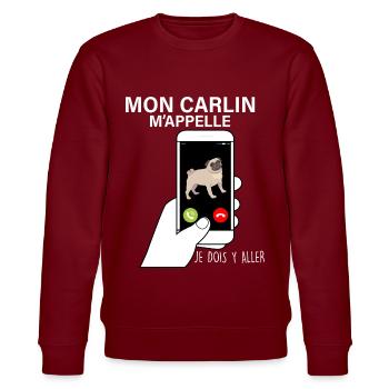 Carlin Sur Mon Téléphone Portable - Sweat bio CHANGER Stanley/Stella Unisexe - bordeaux - Devant - Nik (191cm) & Marisol (170cm)