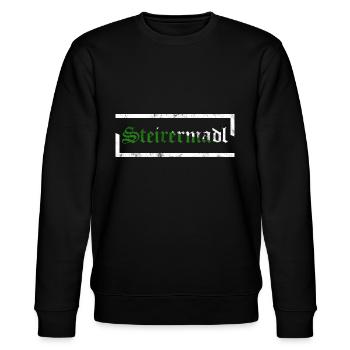 Steirermadl Steiermark Steirer Steirerin Geschenk - Stanley/Stella Unisex Bio-Sweatshirt CHANGER  - Schwarz - Vorne - Nik (191cm) & Marisol (170cm)