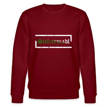 Steirermadl Steiermark Steirer Steirerin Geschenk - Stanley/Stella Unisex Bio-Sweatshirt CHANGER  - Burgunderrot - Vorne - Nik (191cm) & Marisol (170cm)