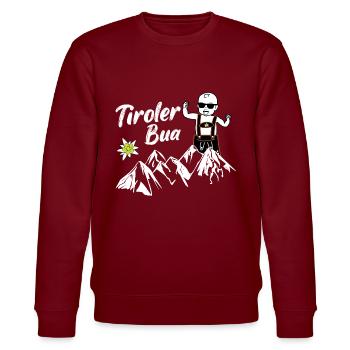 Tirol Tirolkarte Tirolerhut Tyrolean leather pants idea - Stanley/Stella CHANGER Unisex Organic Sweatshirt - burgundy - Front - Nik (191cm) & Marisol (170cm)