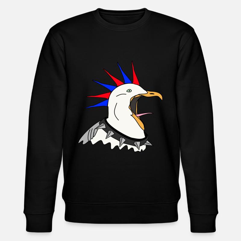 punker möwe - Stanley/Stella Unisex Bio-Sweatshirt CHANGER  - Schwarz