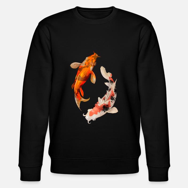 Carp Koi Japan Drawing - Stanley/Stella CHANGER Unisex Organic Sweatshirt - black