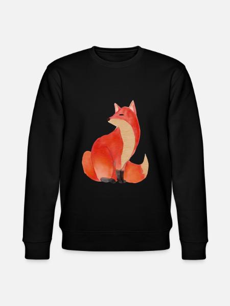 Fuchs Füchse Zeichnung Waldbewohner Tier Tiere - Stanley/Stella Unisex Bio-Sweatshirt CHANGER  - Schwarz