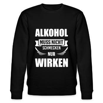 Alkohol saufen Spruch - Stanley/Stella Unisex Bio-Sweatshirt CHANGER  - Schwarz - Vorne - Nik (191cm) & Marisol (170cm)