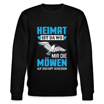 Möwen Heimat Nordsee Ostsee - Stanley/Stella Unisex Bio-Sweatshirt CHANGER  - Schwarz - Vorne - Nik (191cm) & Marisol (170cm)