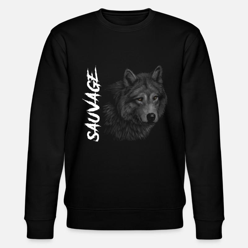 WILDER WOLF - Stanley/Stella Unisex Bio-Sweatshirt CHANGER  - Schwarz