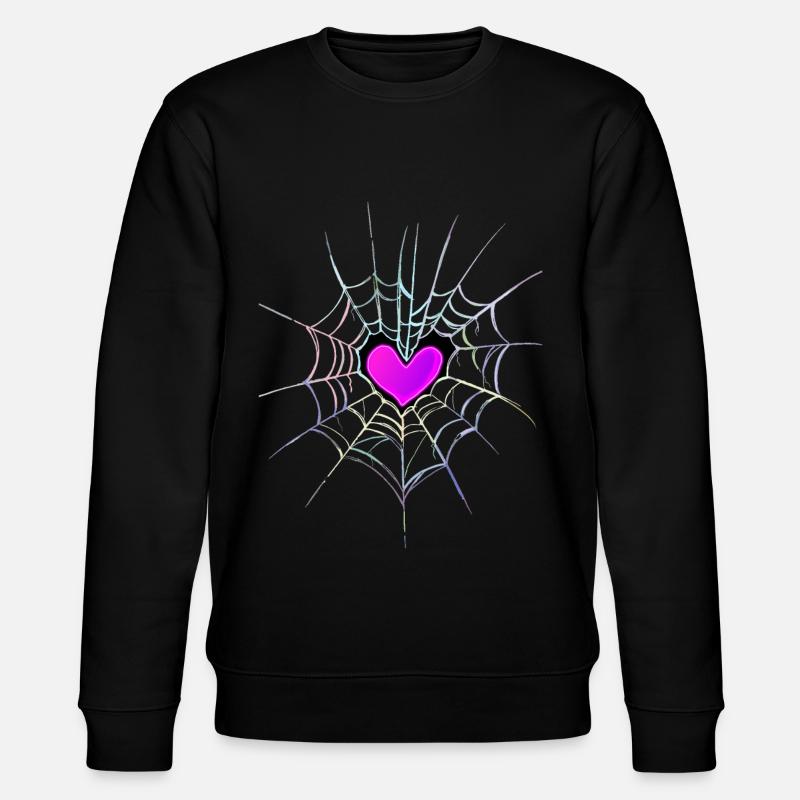 Spinnennetz Herz Halloween - Stanley/Stella Unisex Bio-Sweatshirt CHANGER  - Schwarz