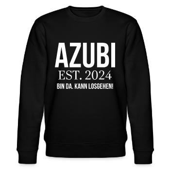 Azubi Geschenk Ausbildung 2024 Lehrling Spruch - Stanley/Stella Unisex Bio-Sweatshirt CHANGER  - Schwarz - Vorne - Nik (191cm) & Marisol (170cm)