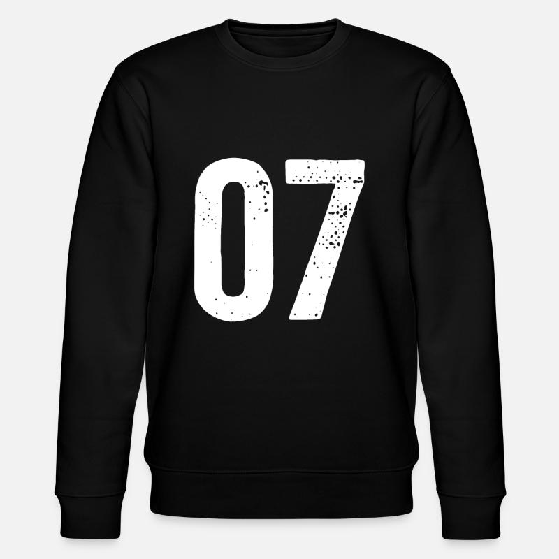 07 Zahlen Weiß - Stanley/Stella Unisex Bio-Sweatshirt CHANGER  - Schwarz