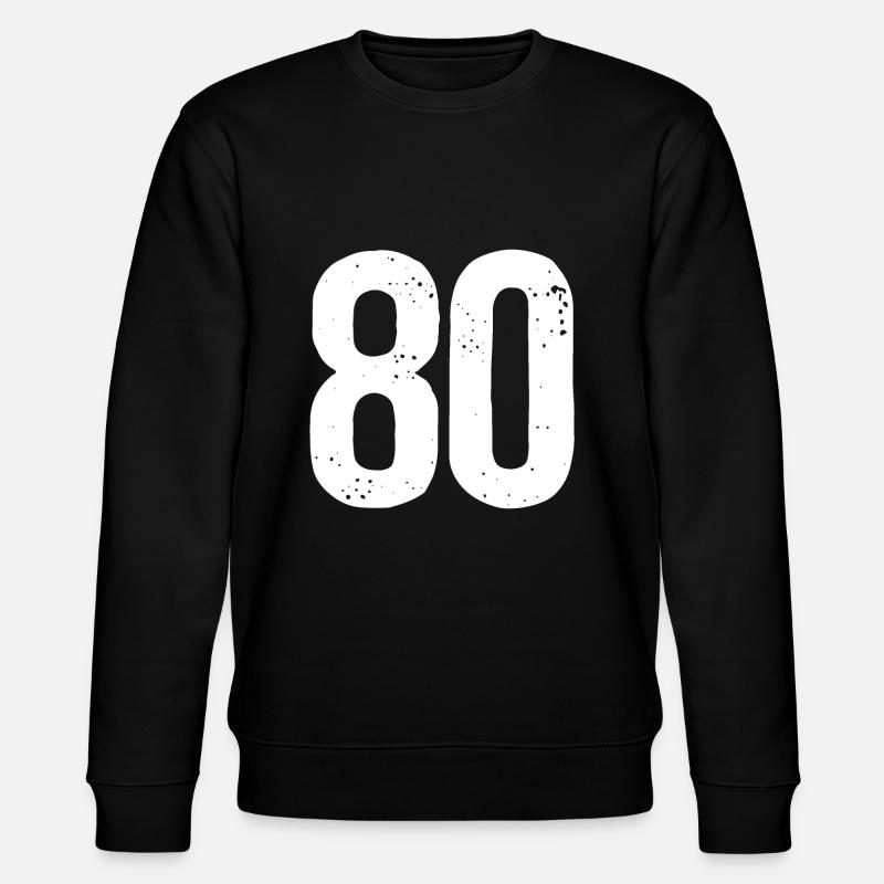 80 Zahlen Weiß - Stanley/Stella Unisex Bio-Sweatshirt CHANGER  - Schwarz