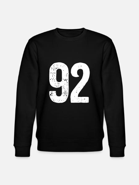 92 Numéros Blanc - Sweat bio CHANGER Stanley/Stella Unisexe - noir