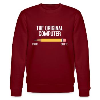 Computer - Stanley/Stella Unisex Bio-Sweatshirt CHANGER  - Burgunderrot - Vorne - Nik (191cm) & Marisol (170cm)