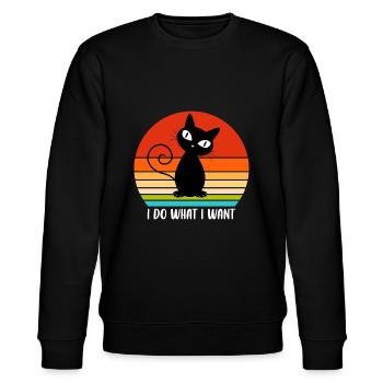I do what i want - Stanley/Stella Unisex Bio-Sweatshirt CHANGER  - Schwarz - Vorne - Nik (191cm) & Marisol (170cm)