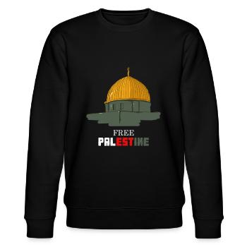 Free palestine - Stanley/Stella Unisex Bio-Sweatshirt CHANGER  - Schwarz - Vorne - Nik (191cm) & Marisol (170cm)