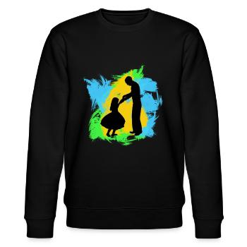Père et fille - Sweat bio CHANGER Stanley/Stella Unisexe - noir - Devant - Nik (191cm) & Marisol (170cm)