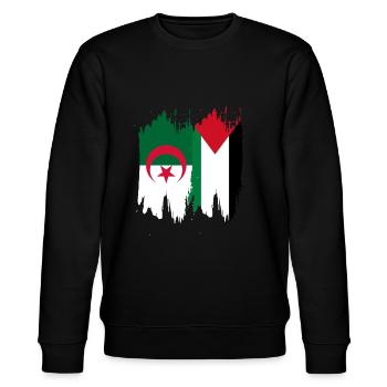 Algerien & Palästina - Stanley/Stella Unisex Bio-Sweatshirt CHANGER  - Schwarz - Vorne - Nik (191cm) & Marisol (170cm)