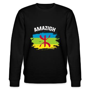 Amazigh - Stanley/Stella Unisex Bio-Sweatshirt CHANGER  - Schwarz - Vorne - Nik (191cm) & Marisol (170cm)