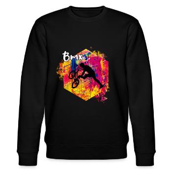 Bmx - Stanley/Stella CHANGER Unisex Organic Sweatshirt - black - Front - Nik (191cm) & Marisol (170cm)