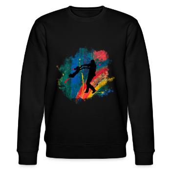 Vater und Tochter - Stanley/Stella Unisex Bio-Sweatshirt CHANGER  - Schwarz - Vorne - Nik (191cm) & Marisol (170cm)