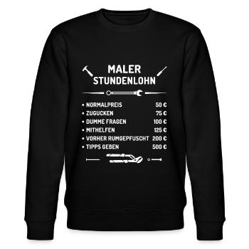 Maler Stundenlohn - Stanley/Stella Unisex Bio-Sweatshirt CHANGER  - Schwarz - Vorne - Nik (191cm) & Marisol (170cm)